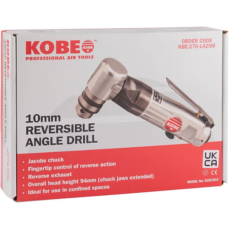 Kobe Red Line 10mm Reversable Angle Air Drill, 1/4" Air Inlet (DAR1510) | KBE2701425M