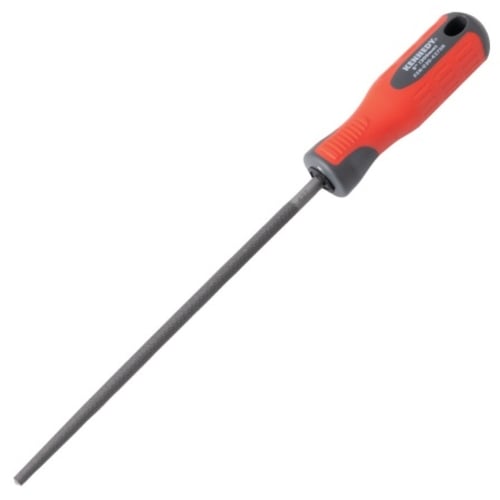 Kennedy Engineer's Hand File, Round, Smooth Cut with Handle, 200mm (8") | KEN0304260K