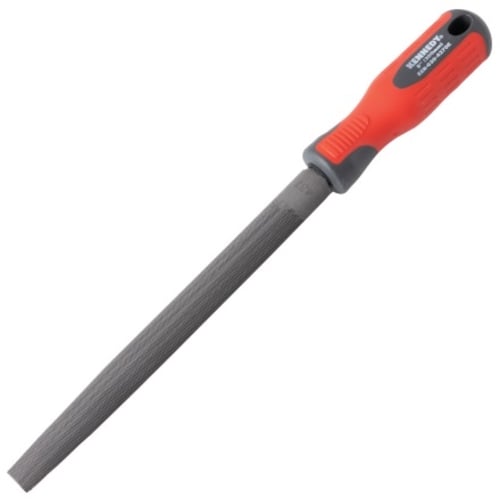 Kennedy Engineer's Hand File, Half Round, Bastard Cut with Handle, 200mm (8") | KEN0304380K