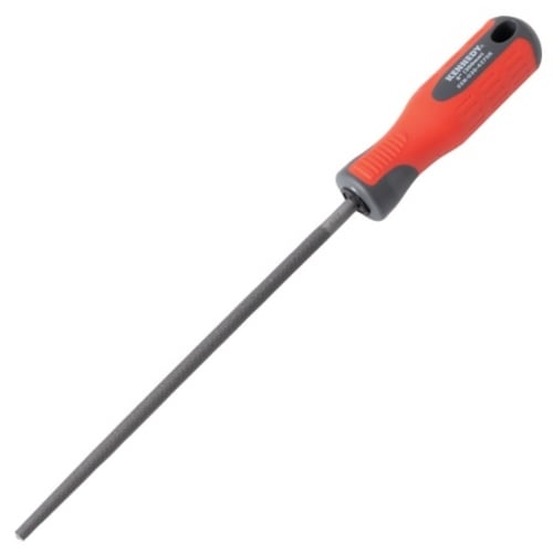 Kennedy Engineer's Hand File, Round, Smooth Cut with Handle, 250mm (10") | KEN0306260K