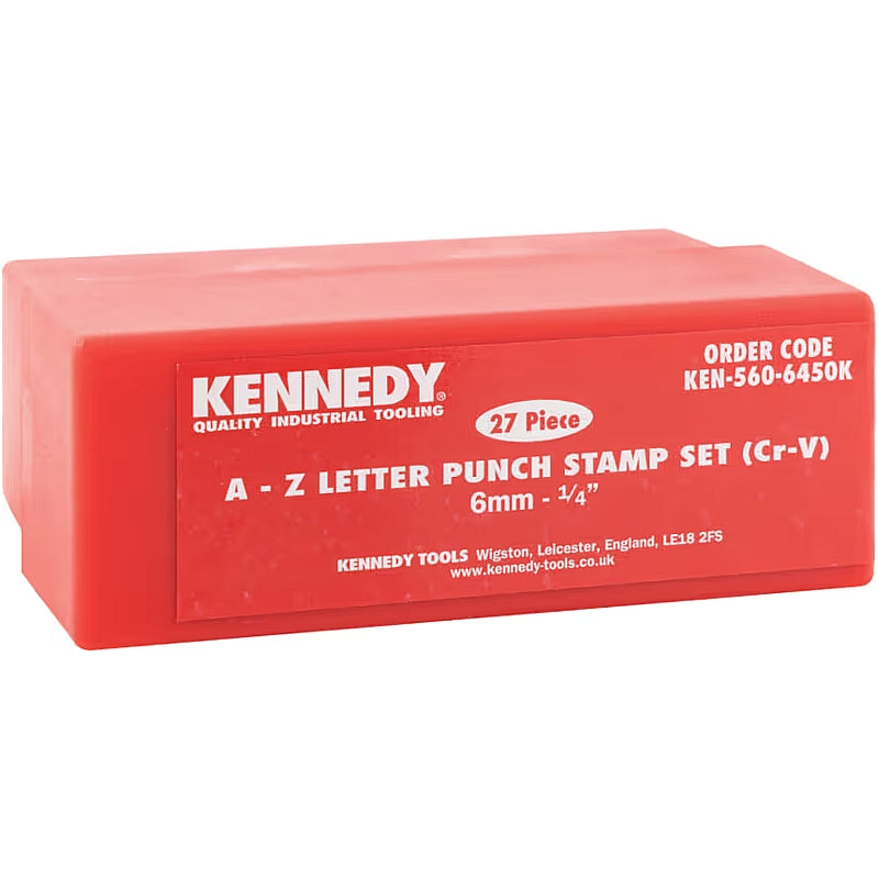 Kennedy 27Pc Letter Punch Stamp Set, Positive Indent, A to Z, 6.0mm | KEN5606450K