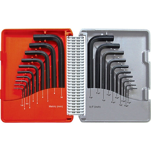 Kennedy 20Pc Allen Key Set, Hex, Short Arm, 1.5-10mm & 1/16"-3/8" | KEN6011060K