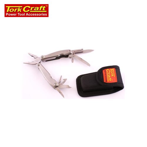 Multitool Silver Mini With Led Light With Nylon Pouch In Blister