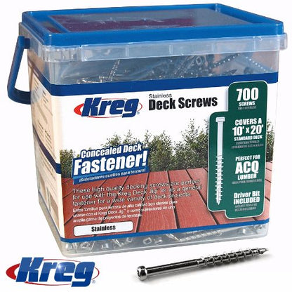 Kreg Stainless Steel Deck Screws 2&#8243; #8 Coarse Pan Head 700ct