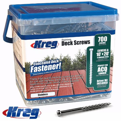 Kreg Stainless Steel Deck Screws 2&#8243; #8 Coarse Pan Head 700ct