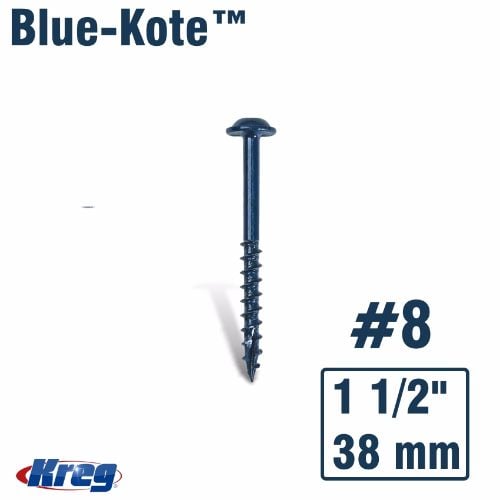 Kreg Blue-Kote Wr Pocket Screws 1-1/2&#8243; #8 Coarse Washer Head 100Ct