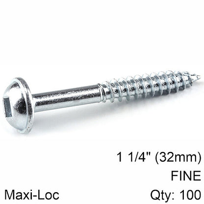 Kreg 100/Pk Zinc Pocket-Hole Screws, Fine, Maxi-Loc, 32mm #7 | SML-F125-100-INT