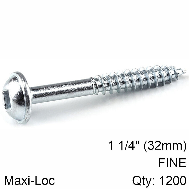 Kreg 1200/Pk Zinc Pocket-Hole Screws, Fine, Maxi-Loc, 32mm #7 | SML-F125-1200