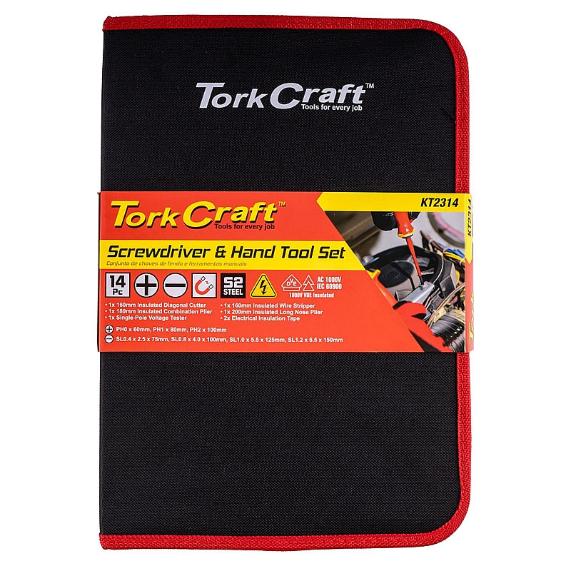 Tork Craft 14-Piece Electrician's Insulated VDE Hand Tool Set | KT2314