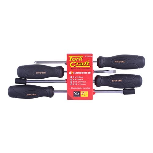 Screw driver set 4 piece black handle(KT2554)