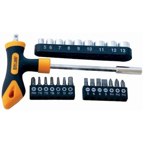 Screwdriver bit & socket set 24 pc t bar(KT7124)