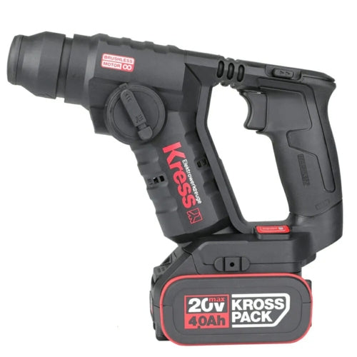 Kress 20V Cordless Brushless SDS-Plus Hammer Drill, 1.7J, 2 x 4.0Ah Batt. Pk. | KUC50.2