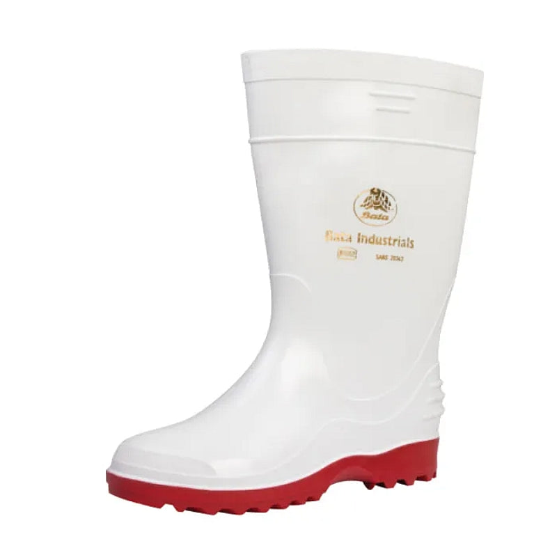 Bata Ladies Gumboots, Elegant, White & Red, Size 6 | B592152706