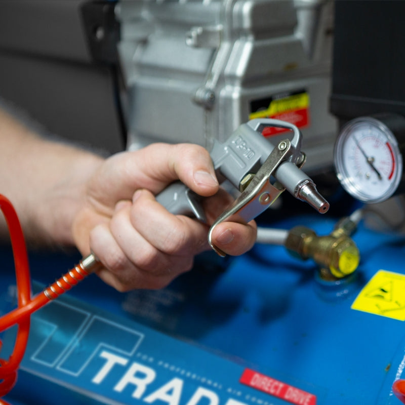 TRADEair 24L Air Compressor, Direct Drive, 1.1kW/1.5HP, 220V + 3Pc Air Tool Kit | MCFRC115