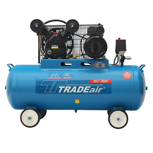 TRADEair 150L Cast Iron V-Head Compressor Belt Driven 3HP - 8Bar | MCFRC222