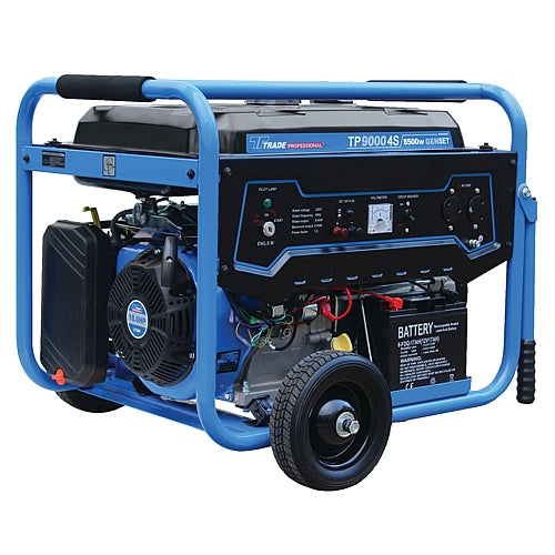 Providing clear product information is crucial. Kindly extract details for the Trade Professional TP 9000 4S-8.5KW Petrol Generator, 16HP (AVR) | MCOG709EW. This includes a Product Post Excerpt (short description), Main Product Discription, Specifications, Scope of Delivery and or any other relevant information if available (Features, User Benefits ect.) Utilize transition words effectively and minimize passive voice. Please refer to the HTML code output template provided earlier. The Specifications section