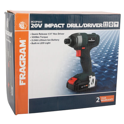 Fragram 20V Cordless Impact Driver 100Nm, 2.0Ah Kit | MCOP1841