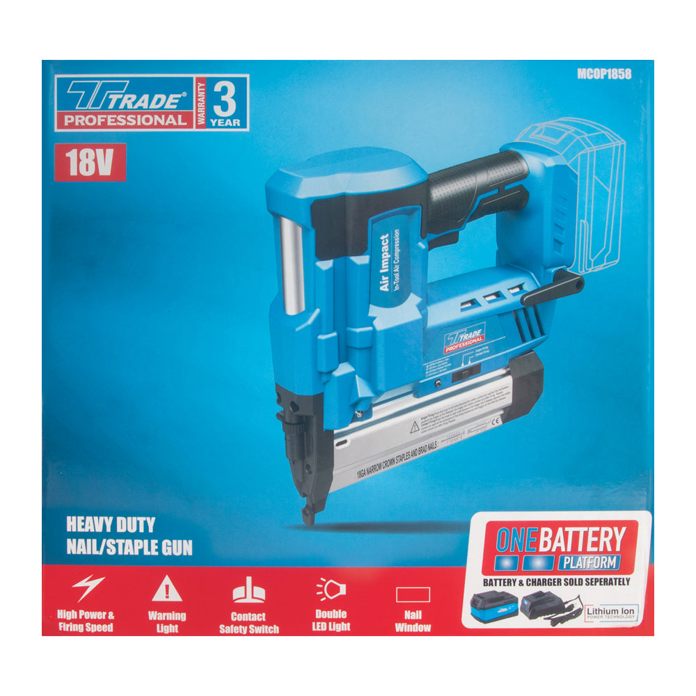 TRADE Professional Cordless 18V HD Nail & Staple Gun (Bare Tool) | MCOP1858