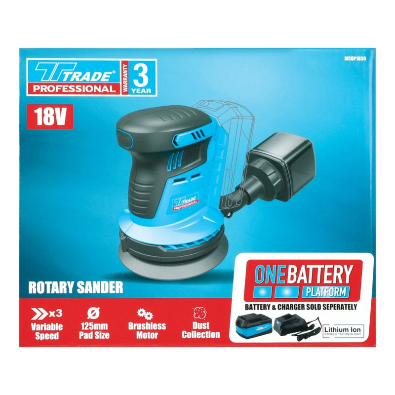 Trade Professional 18V Rotary Sander 125mm (Bare Tool) | MCOP1859