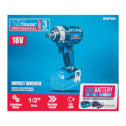 TP 18V BL Cordless 1/2" Impact Wrench 280Nm (Bare Tool) | MCOP1862