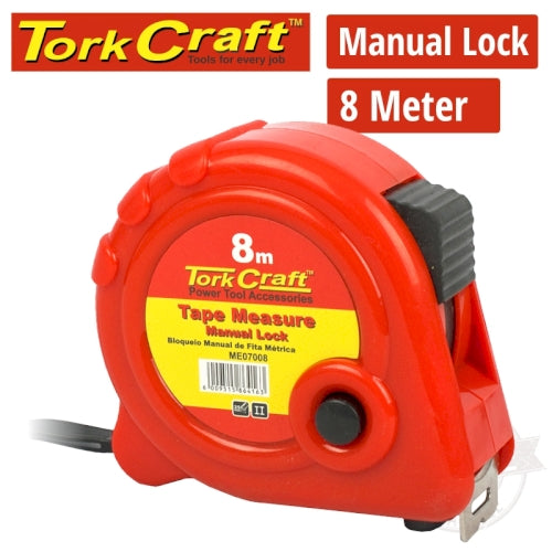 Measuring tape m/lock 8m x 25mm plastic casing