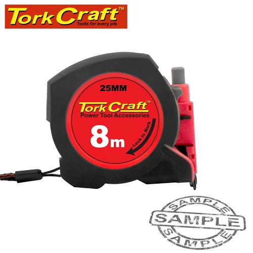 Measuring Tape w/Marker 8M x 25mm Rubber Casting Matt Finish | ME07825