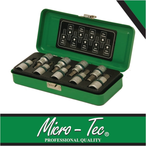 Micro-Tec 9Pcs Sockets 1/2" Hex 4-14mm | MHBS9