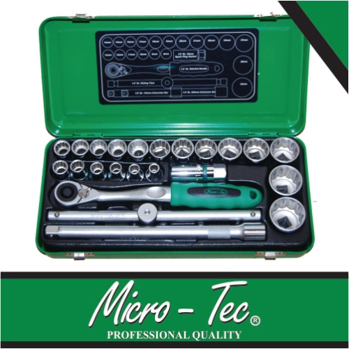 Micro-Tec 24Pcs Sockets 1/2" Std 8-32mm | MSS240