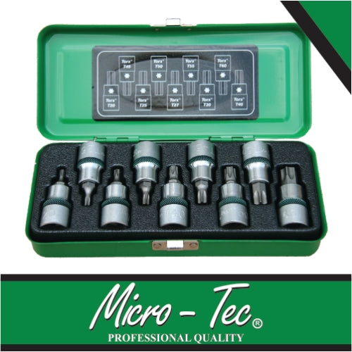 Micro-Tec 9Pcs Sockets 1/2" Torx T20-T60 | MTBS9