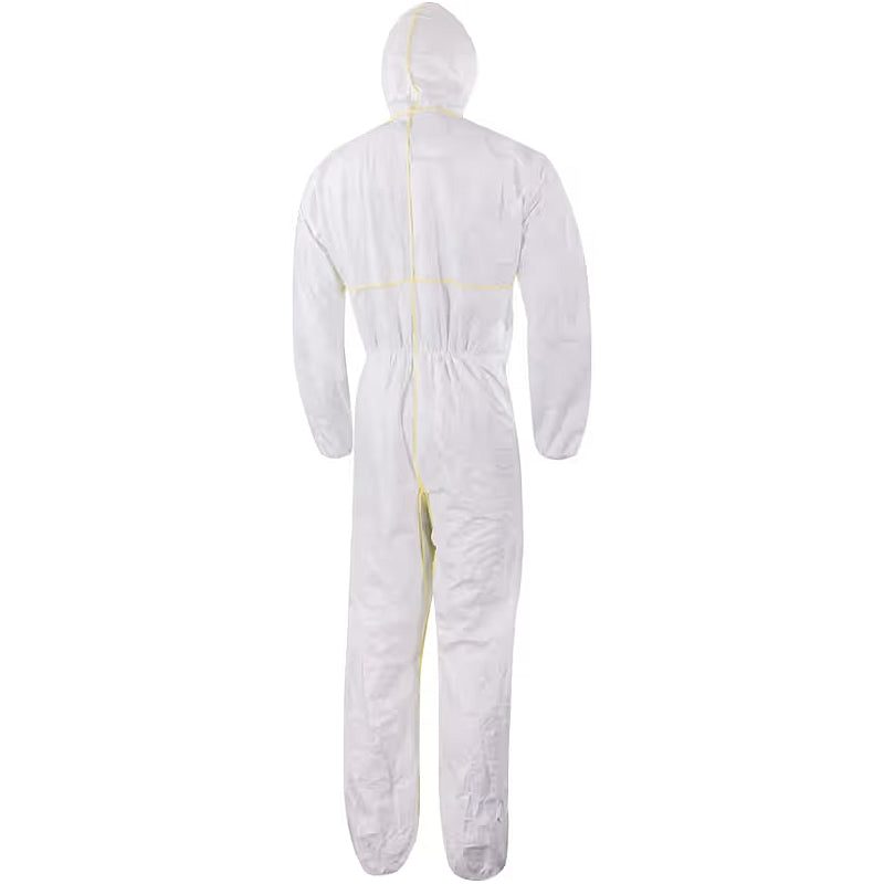 Halo Disposable Micro-Porous Hooded Coveralls, Type 5/6, White, Medium | HAL9623831B