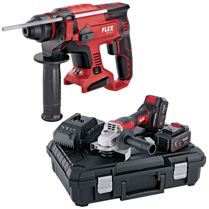 Flex L 125 18.0-EC LD/5.0 Set Angle Grinder + CHE 18.0-EC C SDS-Plus Rotary Hammer Drill