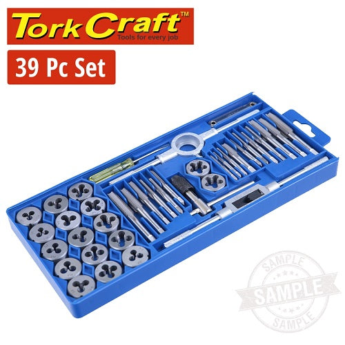 TorkCraft 39Pc Carbon Steel Tap &#038; Die Set in Plastic Case (NR SET39)