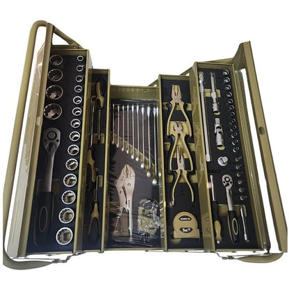 KENGUY 76Pc 5-Tray Cantilever Toolbox Kit (Khaki & Black) | OSO5950056B