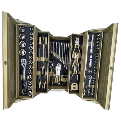 KENGUY 76Pc 5-Tray Cantilever Toolbox Kit (Khaki & Black) | OSO5950056B