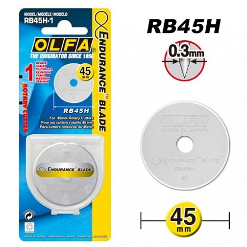 Olfa 1 Piece Endurance Blade For Rotary Cutter, 45mm | BLA RB45H