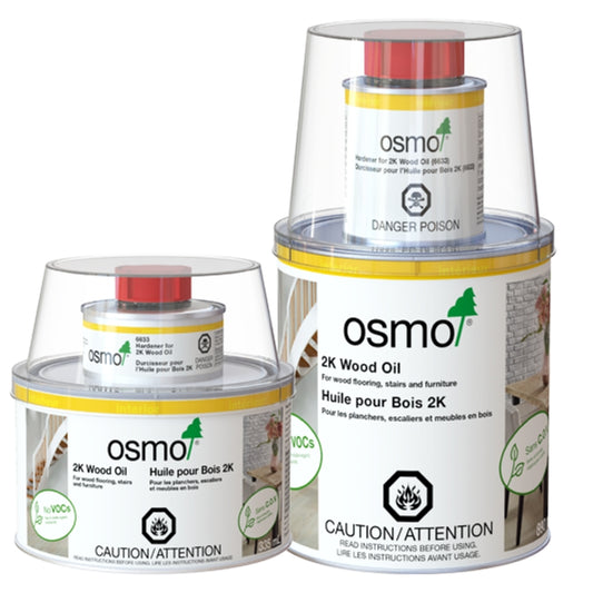 OSMO 2K Wood Oil, Solvent & VOC-Free, Various Colour Finishes in Matt Base