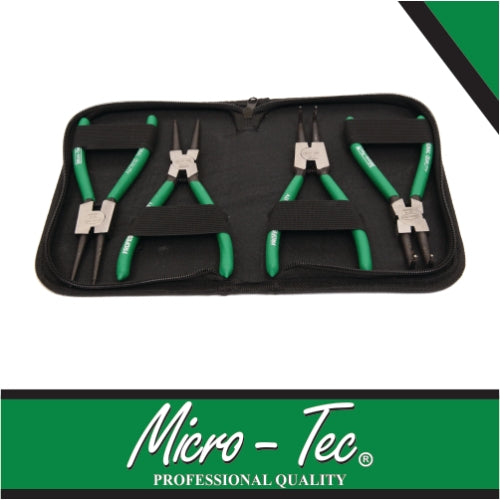 Micro-Tec 4Pcs Pliers Circlip 180mm Pouch | P1307
