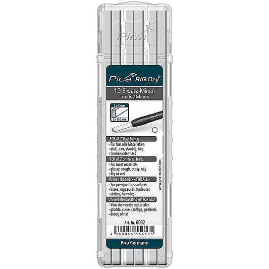 Pica Big Dry 12Pc For All Universal Refill Leads, White | 6032