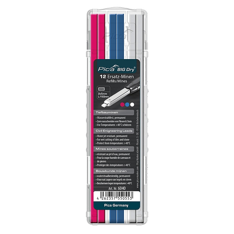 Pica Big Dry 12Pc Civil Engineering Refill Leads | 6040