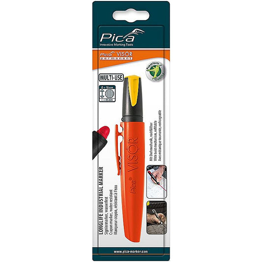 Pica Visor Permanent Building Crayon Marker, Yellow (Blister Pack) | 990/44/SB