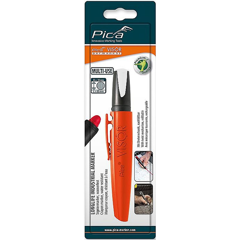 Pica Visor Permanent Building Crayon Marker, White (Blister Pack) | 990/52/SB