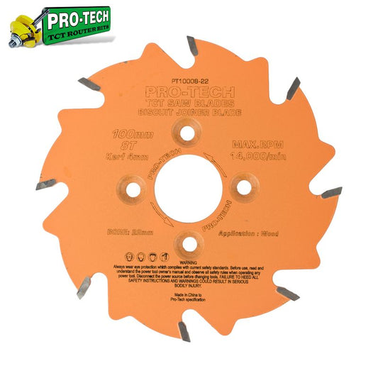 Pro-Tech TCT Biscuit Joiner Blade Ø100 MM X K3.96 X B22 MM X 8T