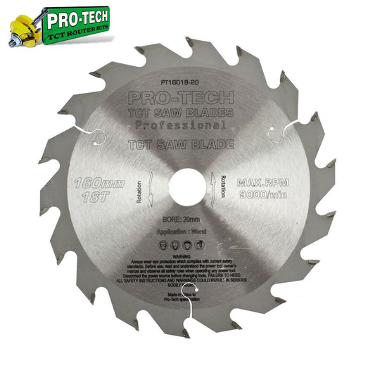 Pro-Tech TCT C/Saw Blade Ø160 MM X K2.2 X B20 MM X 18T