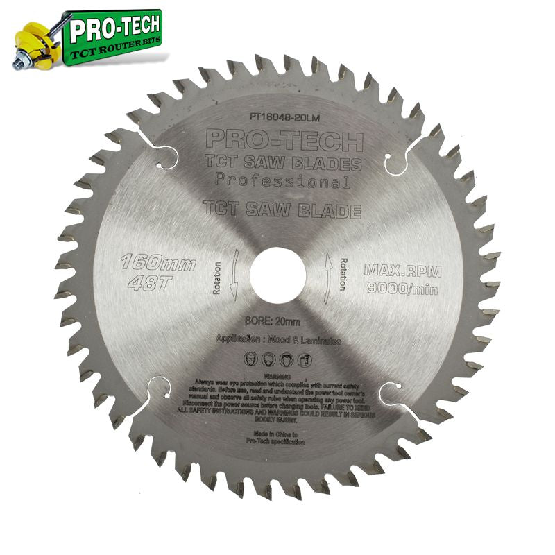 Pro-Tech TCT C/Saw Blade Ø160 MM X K2.2 X B20 MM X 48T