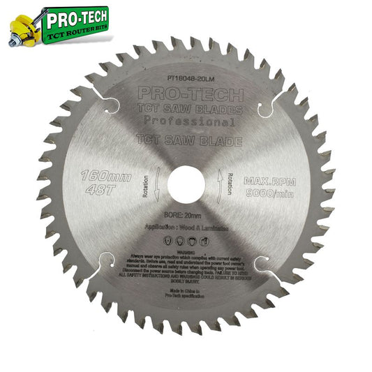 Pro-Tech TCT C/Saw Blade Ø160 MM X K2.2 X B20 MM X 48T