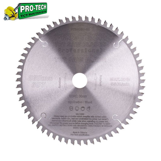 Pro-Tech TCT C/Saw Blade Ø260 MM X K2.5 X B30 MM X 60T