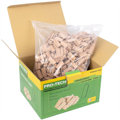 Pro-Tech 1000Pc Beech Wood Domino Tenon 6 x 40mm | PTD0640-1000