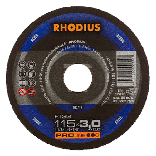 Rhodius Cutting Disc Steel 115X3.0mm - FT33 | RHD200719