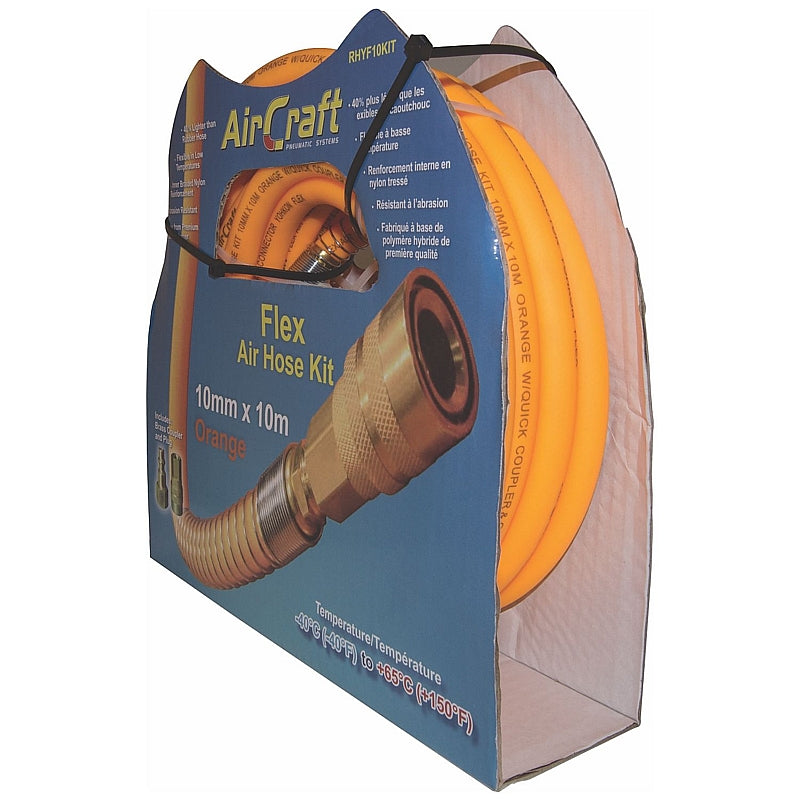 AirCraft Orange Flex Air Hose Kit, 10m x Ø10mm ID | RHYF10KIT