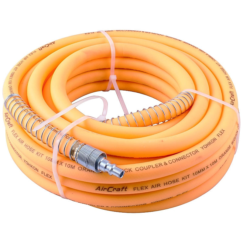 AirCraft Orange Flex Air Hose Kit, 10m x Ø10mm ID | RHYF10KIT